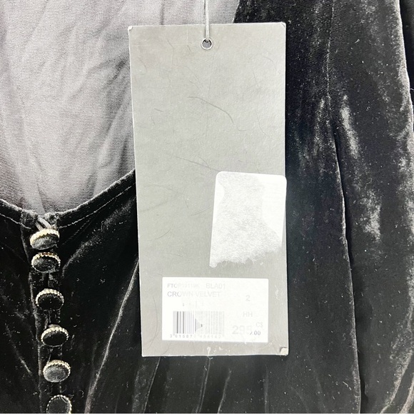 The Kooples crown velvet peplum top long sleeve size 2 nwt - Picture 5 of 8